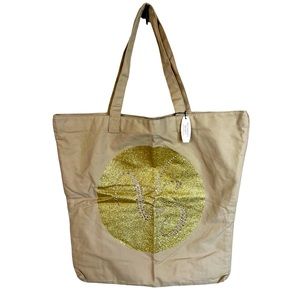 Victoria’s Secret Gold Glitter Rhinestone Tote Bag